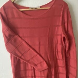 Loft Rose/Mauve light sweater with mesh detail - Sz M
